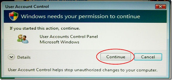 Vista User Account Control Dialog