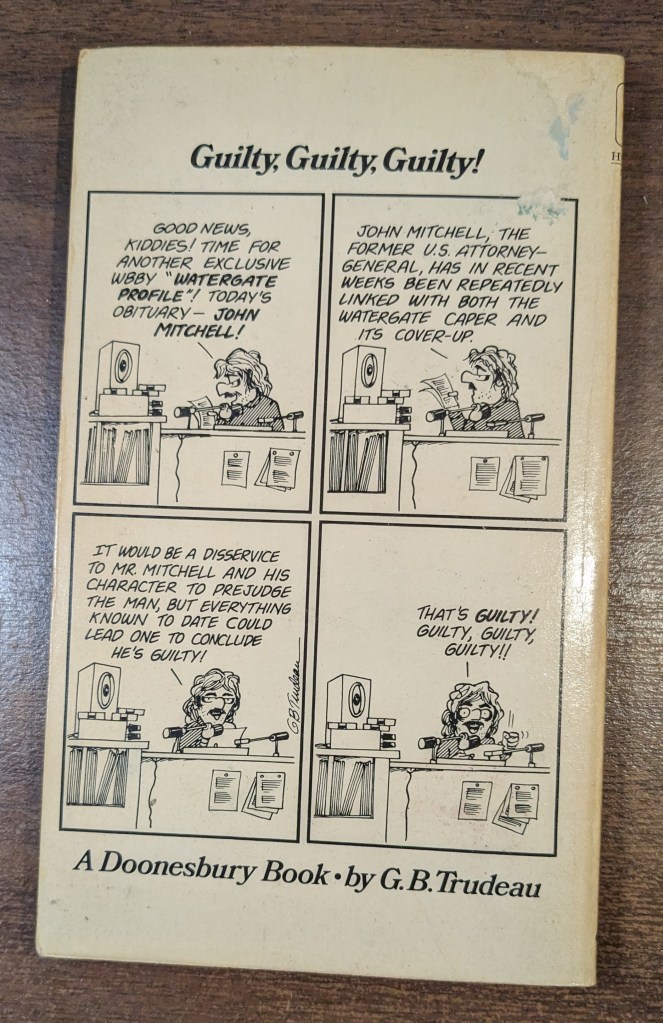 Back cover of Guilty, Guilty, Guilty! A Doonesbury Book by G. B. Trudeau